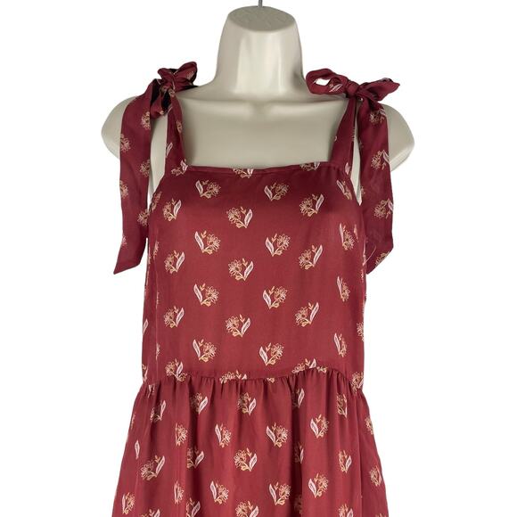 Tucker NYC Silk Shoulder Tie Camisole Sun Dress Clay Orange Size S - Picture 5 of 11